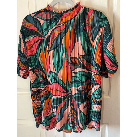 RIO & RIAN Women's 2XL Floral Blouse Multicolor Ruffle Sleeve Boho - Picture 3 of 4